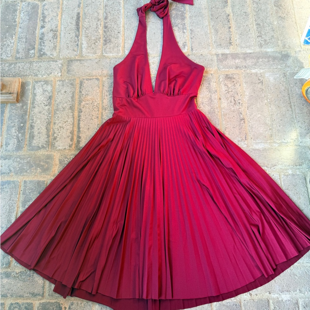 Soprano Deep Red Backless Dress